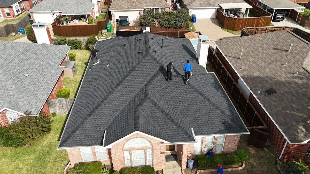 Commercial Roofing work in progress on a Houston property